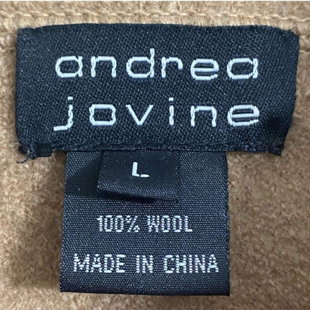 Andrea Jovine Tan  Wool Lightweight Jacket Size L - Picture 3 of 7